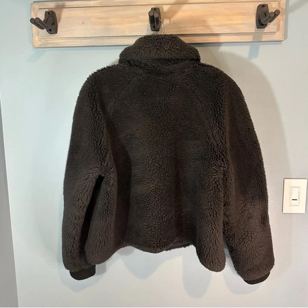 J. Crew Teddy Plush Fleece Bomber Jacket in Black - Picture 9 of 15